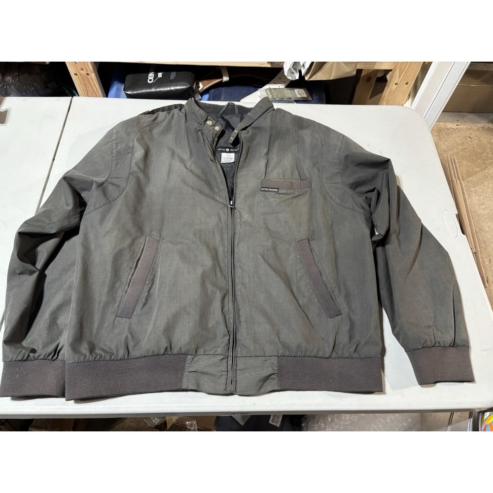 VTG Cotton Traders Windbreaker Jacket Mens Gray Bomber‎ Lightweight Lined Sz L